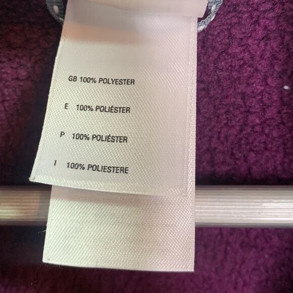 The North Face Women’s Dark Plum Fleece Zip-front Sweater Jacket W-222 Sz L - Picture 6 of 9